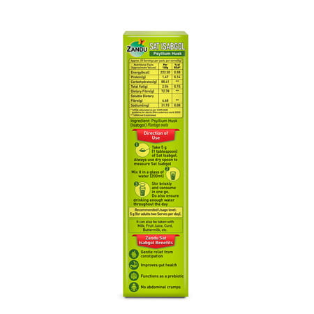 Zandu Sat Isabgol Psyllium Husk 100Gm
