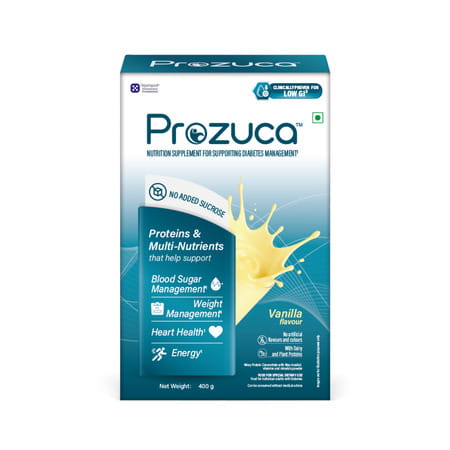 Prozuca Supplement For Diabetes Management With High Dairy & Plant Protein | High Fibre Vanilla 400g