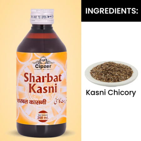 Cipzer Sharbat Kasni 200ml | Supports Liver| Digestive Health & Immunity Wellness