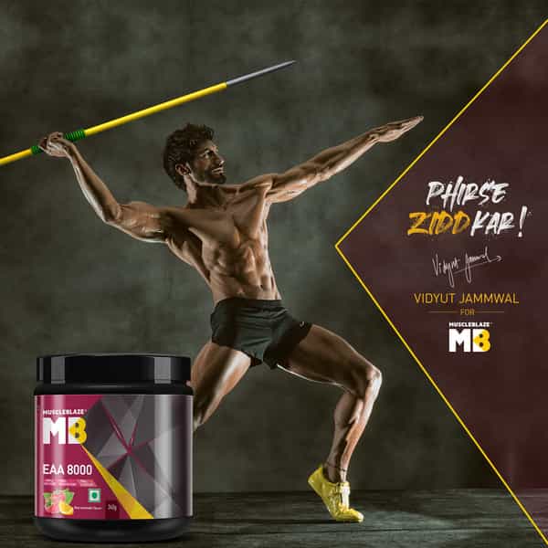 Muscleblaze Eaa 8000|8000Mg Eaas & 1000Mg Hydration Blend & 750Mg L-Citrulline|Razz Lemonade | 340G