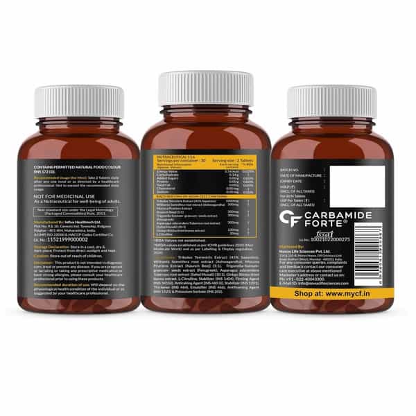 Carbamide Forte Testosterone Supplement Tribulus Terrestris 1000Mg 60 Tablets