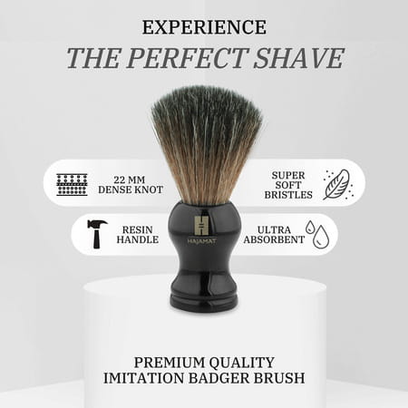 Hajamat Black Knight Shaving Brush For Men- Premium Resin Handle