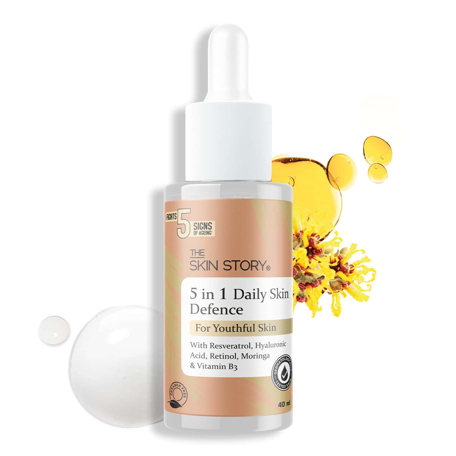 The Skin Story Daily Skin Defence Serum With Hyaluronic | Retinol For Age Spots | Fine Lines 40ml