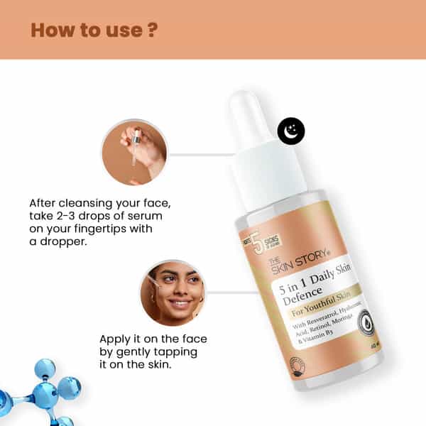 The Skin Story Daily Skin Defence Serum With Hyaluronic | Retinol For Age Spots | Fine Lines 40Ml
