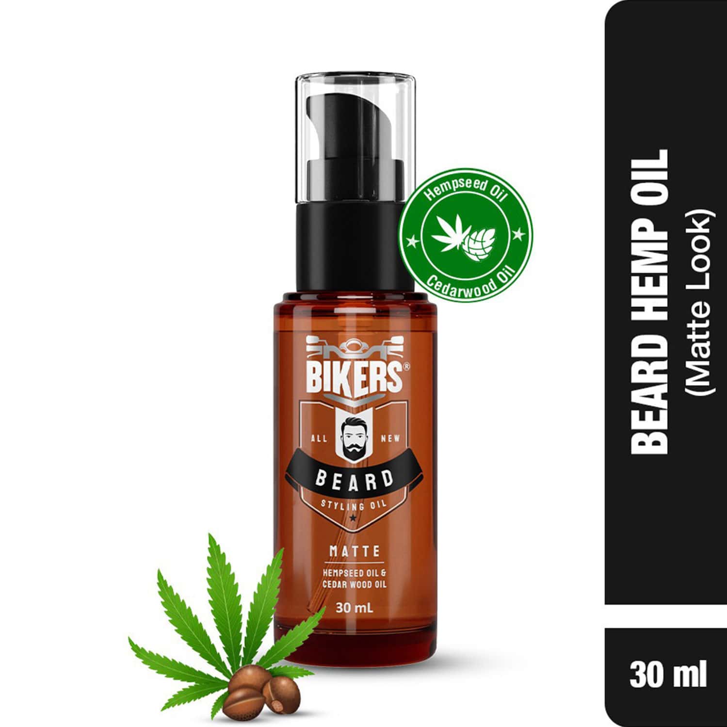 Biker'S Beard Styling Oil For Matte Look With Goodness Of Hempseed Oil And Cedarwood Oil (30 Ml)