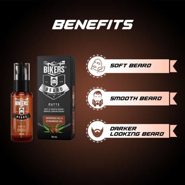 Biker's Beard Styling Oil For Matte Look With Goodness Of Hempseed Oil And Cedarwood Oil (30 Ml)
