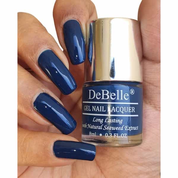 Debelle Gel Nail Polish Gift Set Of 2 Bleu Allure | Top Coat - 16 Ml (8Ml Each)