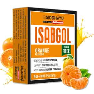 Baidyanath Asli Ayurved Orange Isabgol Psyllium Husk Powder 50gm | Effectively Relieves Constipation