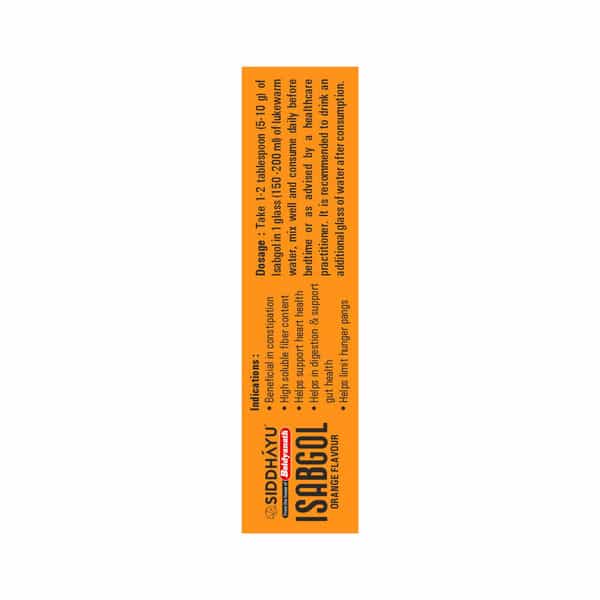 Baidyanath Asli Ayurved Orange Isabgol Psyllium Husk Powder 50Gm | Effectively Relieves Constipation