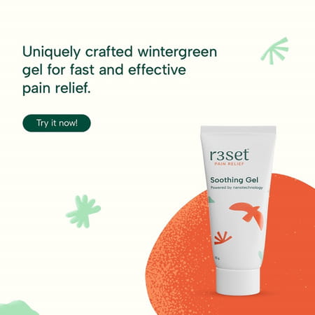 R3set Natural Pain Relief Soothing Gel | Best For Muscle Back Knee Neck Nerve Joint Pain - 50gm