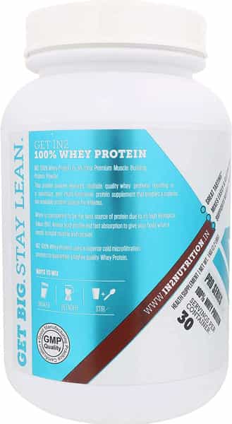 In2 100% Whey Protein 1Kg (2.2Lbs) Rich Chocolate 25G Protein 5.5G Bcaas 4G Glutamine