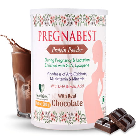 Healthbest Pregnabest Protein Powder For Women|Prenatal Pregnancy & Lactation-(Chocolate)-300gm