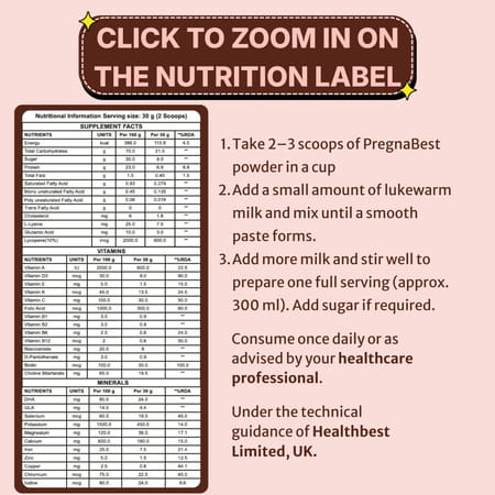 Healthbest Pregnabest Protein Powder For Women|Prenatal Pregnancy & Lactation-(Chocolate)-300gm