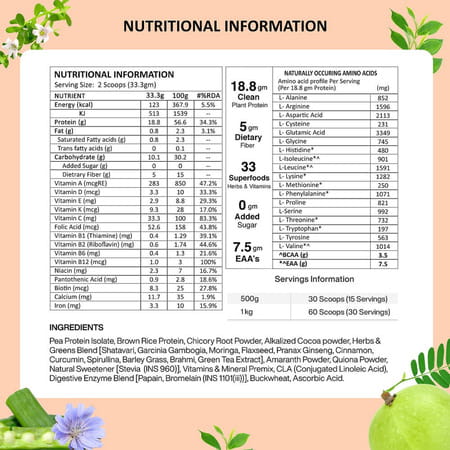 Vegan Greens Women Diet Meal In A Shake+ Ayurvedic Herbs. Meal Replacement (1kg | Chocolate+ Shaker)
