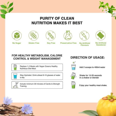 Vegan Greens Women Diet Meal In A Shake+ Ayurvedic Herbs. Meal Replacement (1kg | Chocolate+ Shaker)