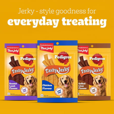 Pedigree Tasty Jerky Roasted Lamb Flavour Dog Treat | Jerky-Style Treats For Bonding