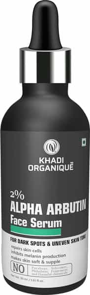 Khadi Organique Alpha Arbutin 2% + Hyaluronic Acid 1% Face Serum For Pigmentation & Dark Spots-30Ml