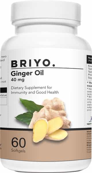 Briyo Ginger Oil Softgels 40Mg - Dietary Supplement For Immunity And Good Health - 60 Softgels