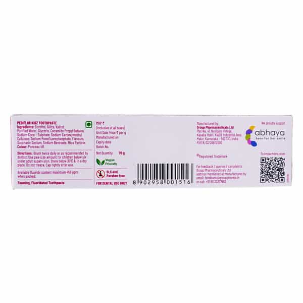 Pediflor Kidz Bubble Gum Flavour Toothpaste 70 Gm