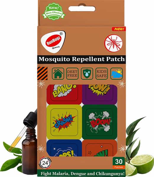 Runbugz Mosquito Repellent Printed Boom Patches For Babies 30 Patches
