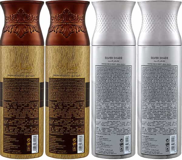 Ajmal Wisal Dhahab & Silver Shade Deodorant Spray- For Men (200 Ml Pack Of 4)