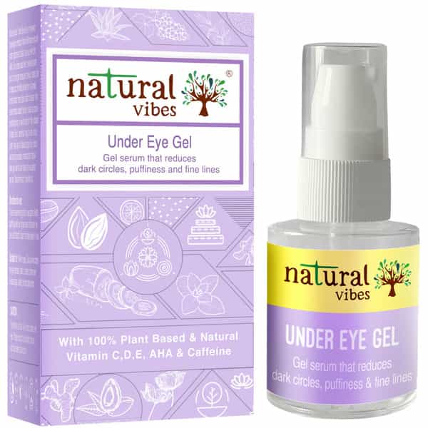 Natural Vibes Under Eye Gel Serum - Reduces Dark Circles & Puffiness | Brightens Skin (20Ml)