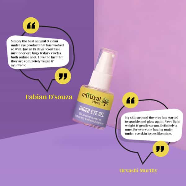 Natural Vibes Under Eye Gel Serum - Reduces Dark Circles & Puffiness | Brightens Skin (20Ml)