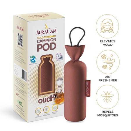 Auracam Gold Standard Camphor Pod Cone Oudh- Set Of 8
