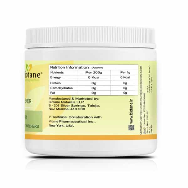 Biotane Premium Stevia | Natural Herbal Sweetener | 99 Percent Pure Extract - 200G
