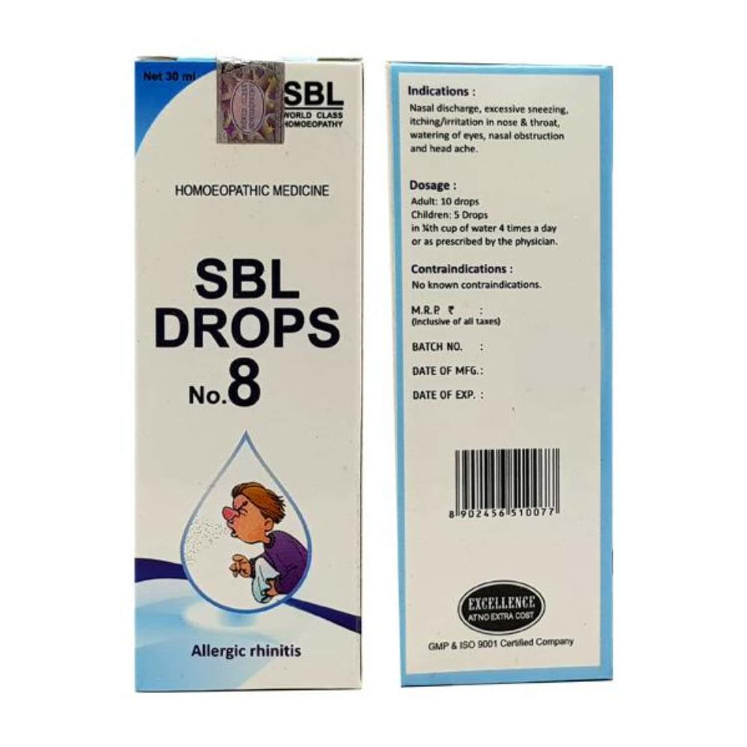 Sbl Drops No. 8 ( For Allergic Rhinitis) 30 Ml Pack Of 3