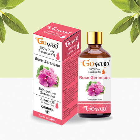 Pack Of 2 Rose Geranium Essential Oil & Papaya Seed Carrier Oil - Natural Therapeutic Cold Pressed