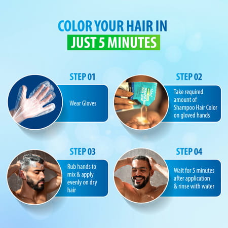 Nisha Quick Hair Color | 5 Minutes Shampoo Hair Colour Dark Brown 200Ml | 5 Weeks Long Lasting