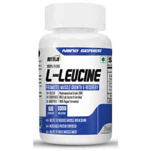 Nutrija L-leucine 1000mg Capsules | Lean Muscle Mass | Muscle Building & Strengthening (60 Capsule)