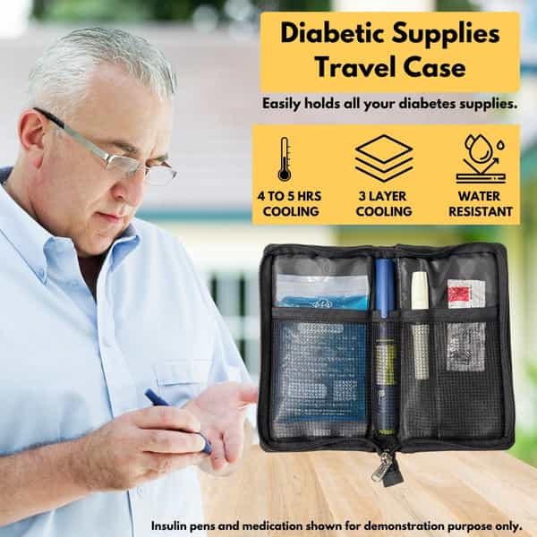 Outer Woods Insulin Cooler Wallet & 2 Ice Gel Packs | 4+ Hrs Cooling | Insulin Travel Pouch - Purple
