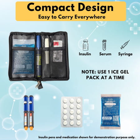 Outer Woods Insulin Cooler Wallet & 2 Ice Gel Packs | 4+ Hrs Cooling | Insulin Travel Pouch - Purple