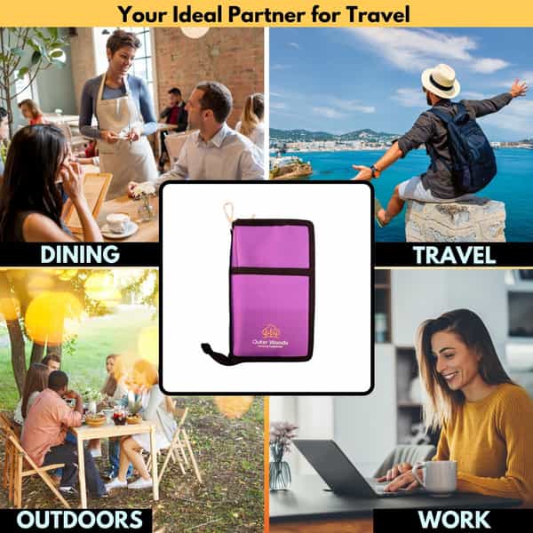 Outer Woods Insulin Cooler Wallet & 2 Ice Gel Packs | 4+ Hrs Cooling | Insulin Travel Pouch - Purple