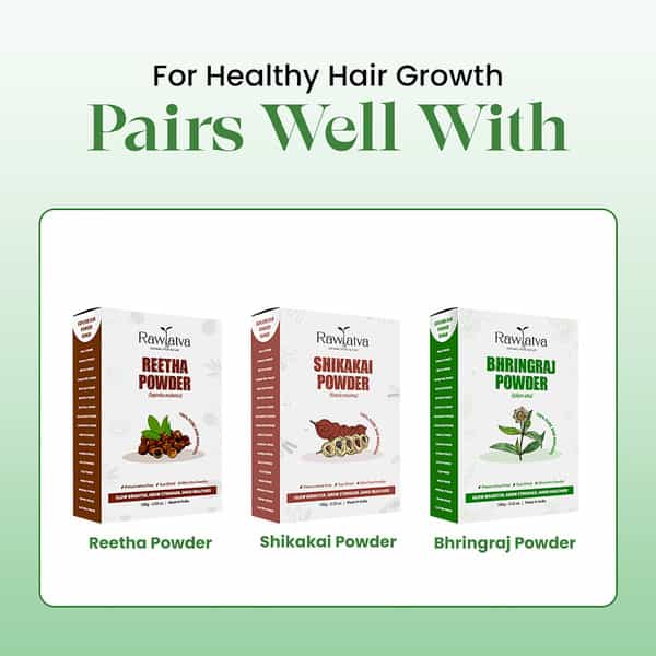 Raw Tatva Brahmi Powder For Hair Growth & Scalp Nourishment | All Hair Types | 200G
