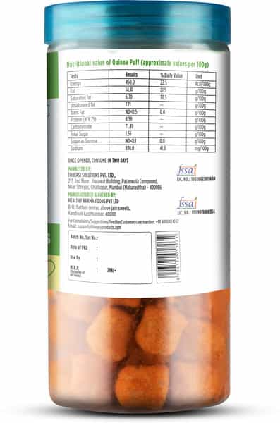 Liveasy Foods Baked Quinoa Puffs Lime & Sriracha Jar Of 91Gm