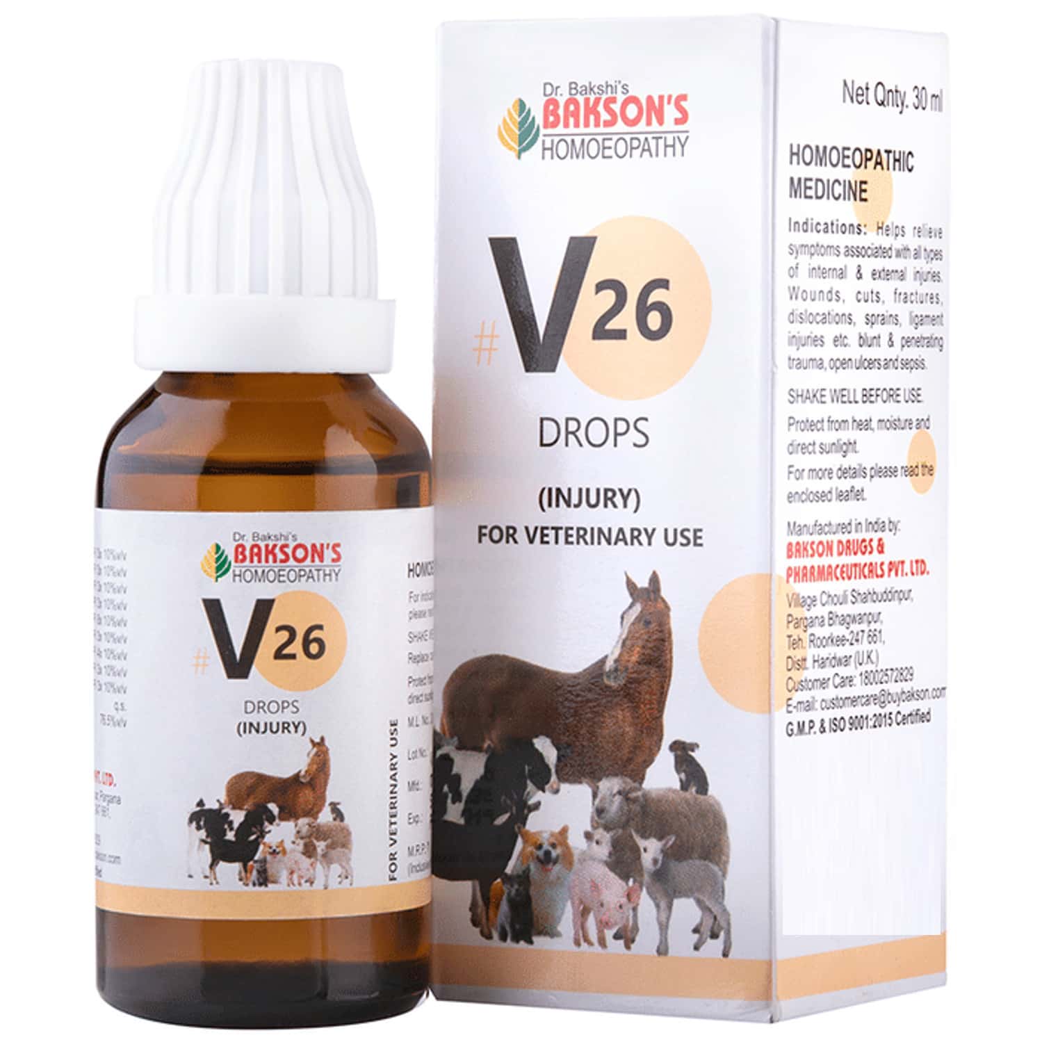 Dr Bakshi's Bakson Homoeopathy B26 Injury Drops 30 Ml