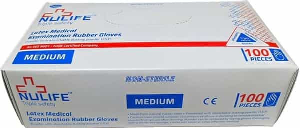 Nulife Triple Safety Examination Latex Gloves - Box Of 100