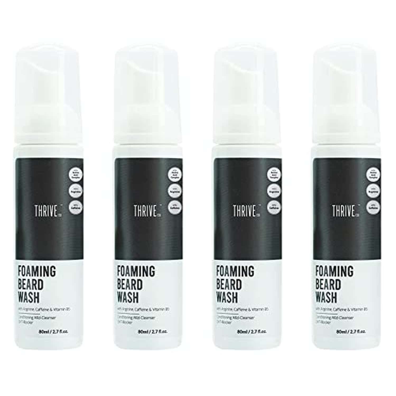 Thriveco Foaming Beard Wash | Foaming Beard Cleanser For Dense Healthy Shiny Beard80 Ml X Pack Of 4