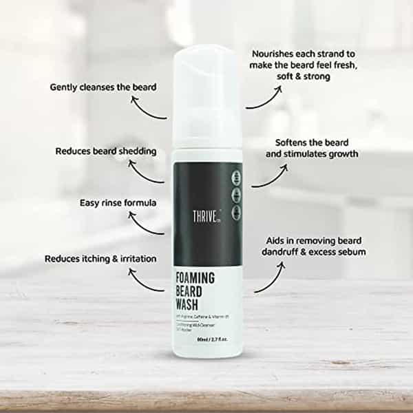 Thriveco Foaming Beard Wash | Foaming Beard Cleanser For Dense Healthy Shiny Beard80 Ml X Pack Of 4