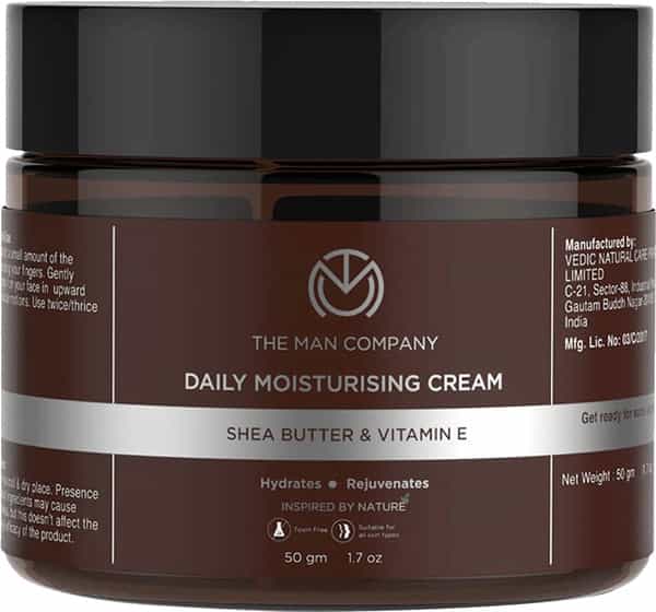The Man Company Daily Moisturising Cream With Shea Butter And Vitamin E For All Skin Types - 50 Gm
