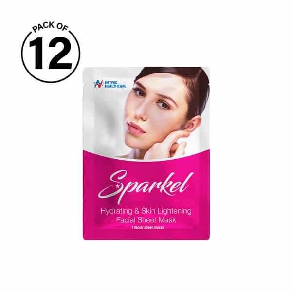 Sparkel - Hydrating & Skin Lightening Face Sheet Mask - Pack Of 12