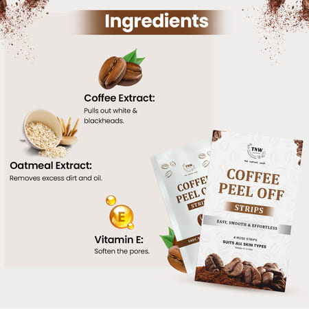 Tnw - The Natural Wash Coffee Peel Off Nose Strips For Blackheads & Whiteheads | With Coffee