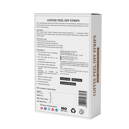 Tnw - The Natural Wash Coffee Peel Off Nose Strips For Blackheads & Whiteheads | With Coffee