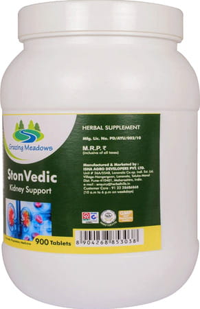 Grazing Meadows Ston Vedic 900 Tablets | Ayurvedic Herbal Supplement For Kidney Stone (Pack Of 2)