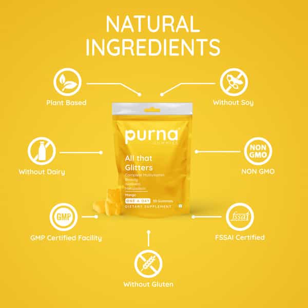 Purna Gummies Complete Beauty Multivitamin Mango Gummies - 30