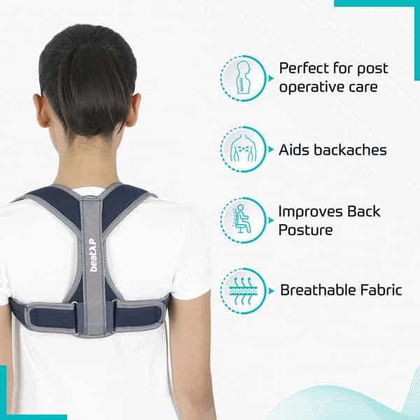 Beatxp Clavicle Brace Posture Corrector With Adjustable Strap For Men & Women In (Xl) Size