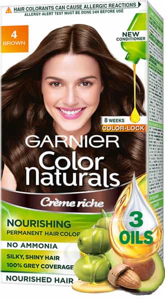 Garnier Color Naturals Creme Shade 4 Brown (70Ml + 60G) Hair Color Box Of 130 Ml